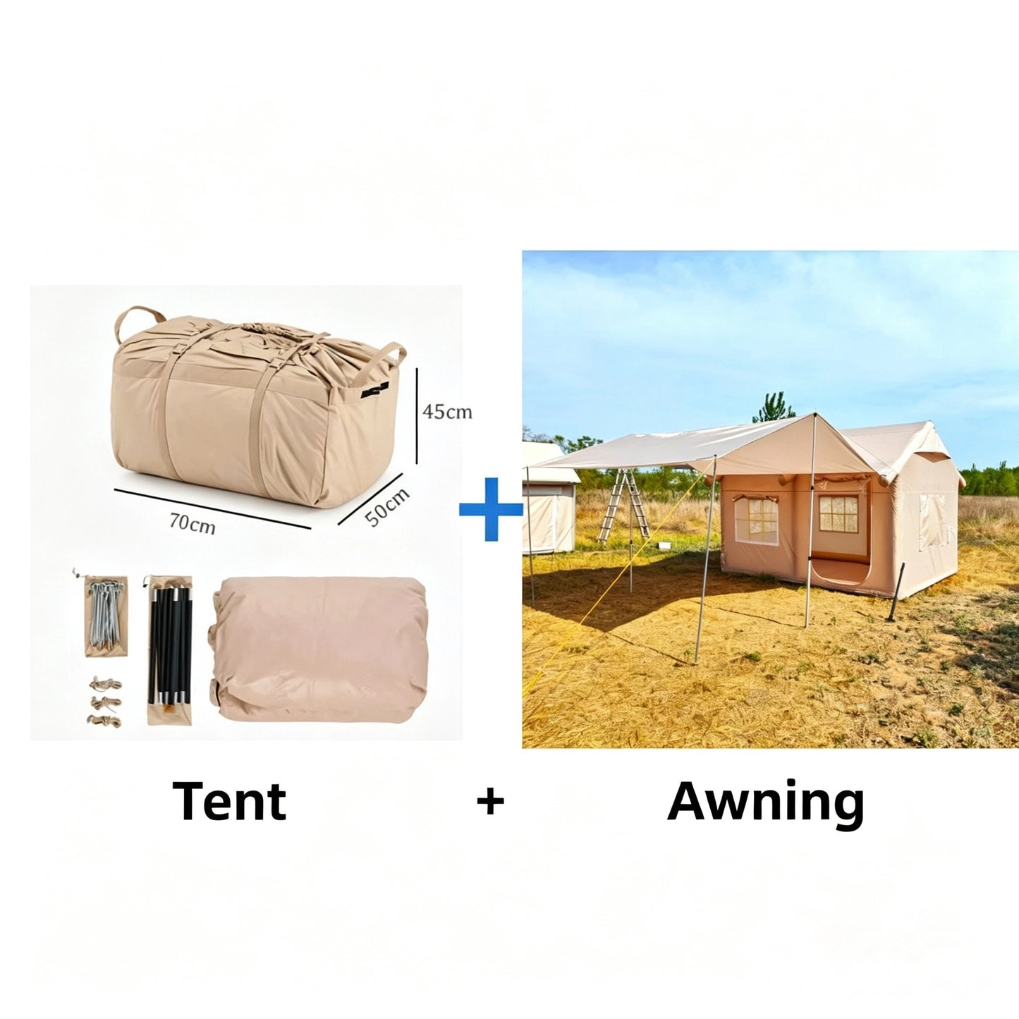 🔥Hot Sale - Waterproof Lightweight Oxford Cloth Automatic Inflatable Tent With Camping Equipment