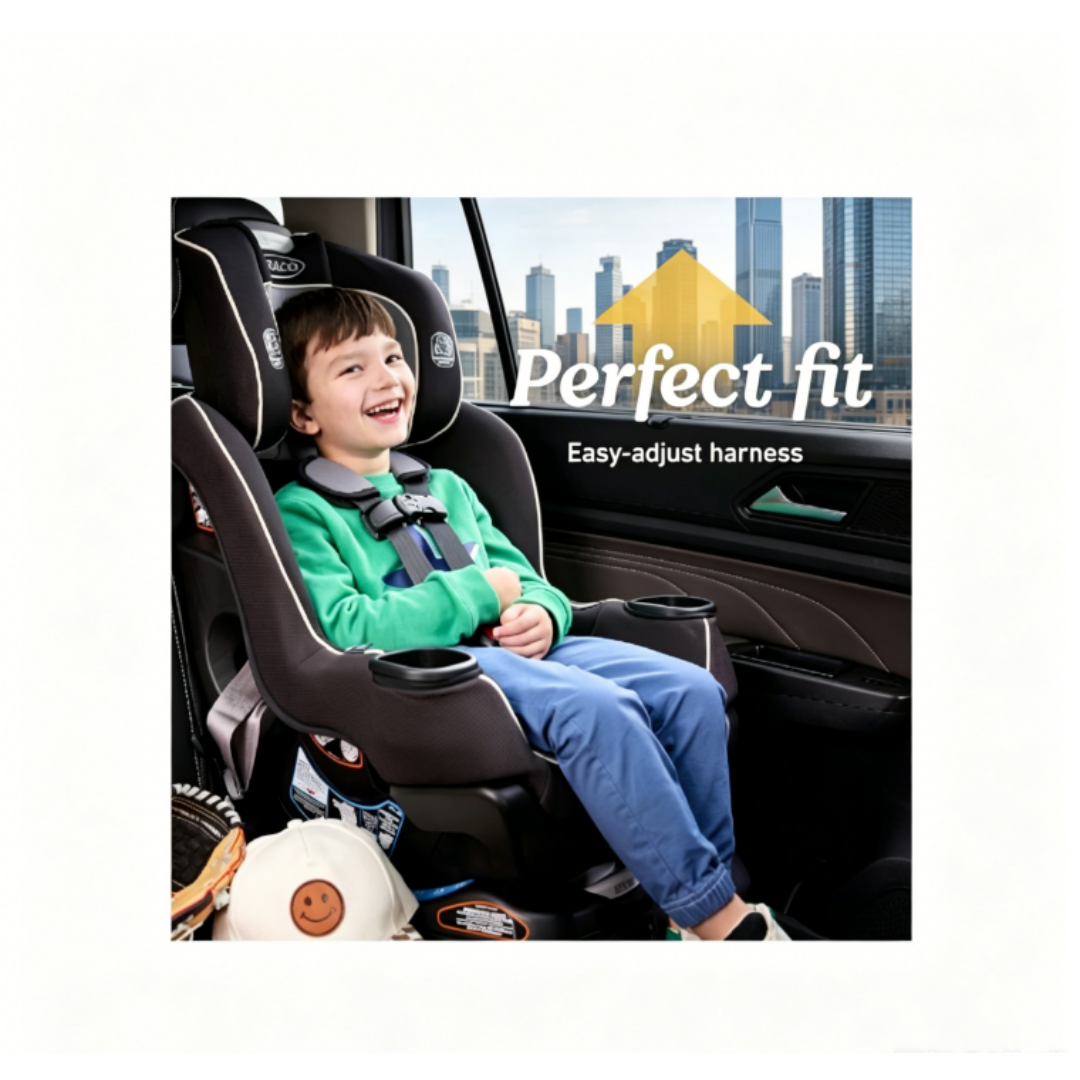 3‑in‑1 Convertible Baby Car Seat, Rear & Forward Facing Infant Safety Seat, Adjustable Seat for Newborn, Toddler & Young Kids