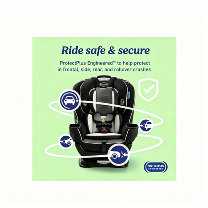 3‑in‑1 Convertible Baby Car Seat, Rear & Forward Facing Infant Safety Seat, Adjustable Seat for Newborn, Toddler & Young Kids